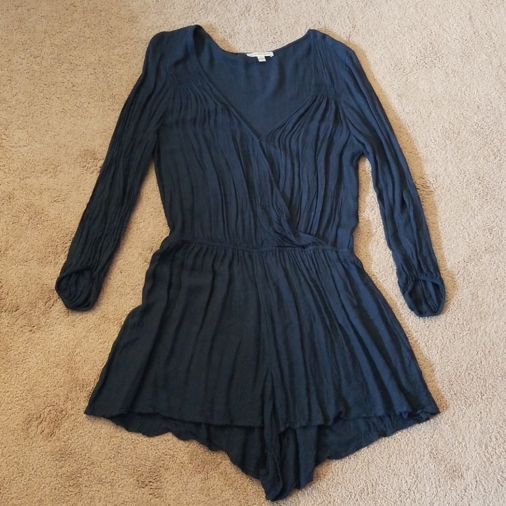 American Eagle Navy Blue Romper L